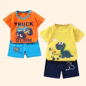 Boys Sets Top Shorts 2PCS 100% Cotton